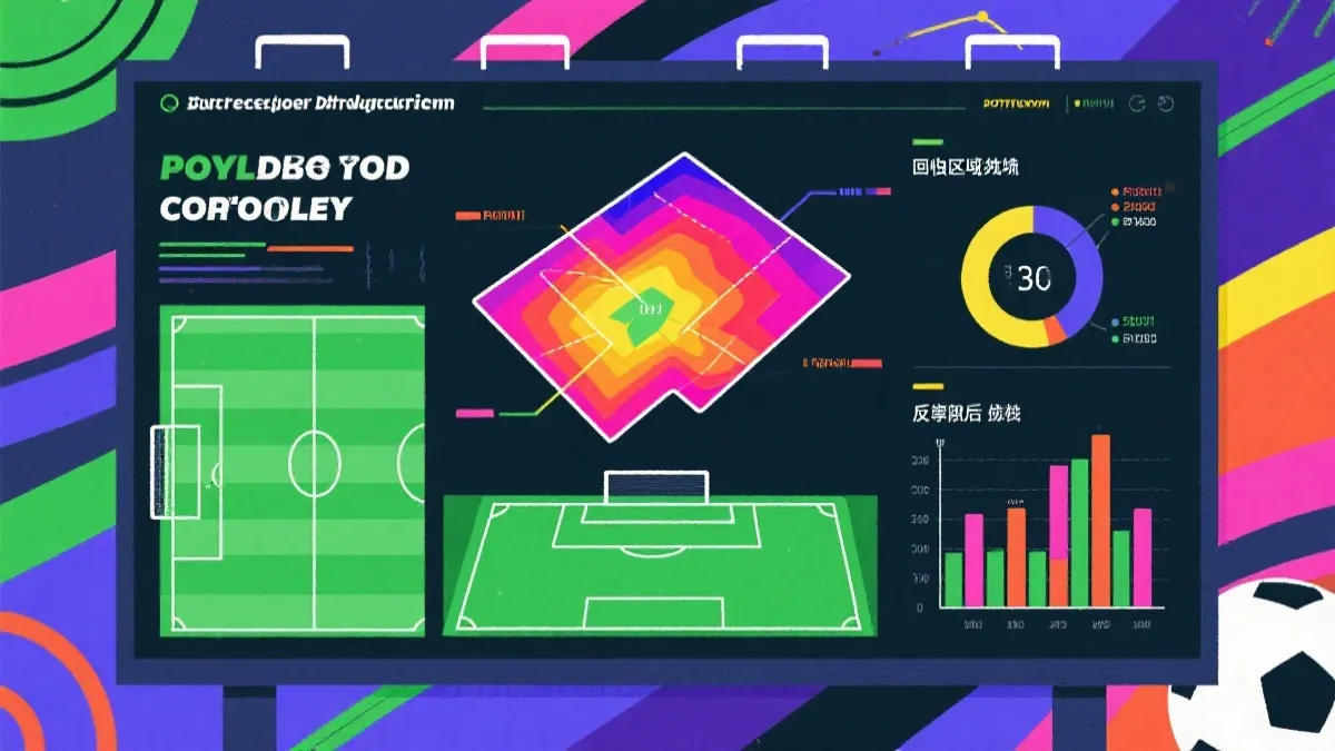 数据看板示意：压迫成功率、夺回区域热力与反抢射门转化